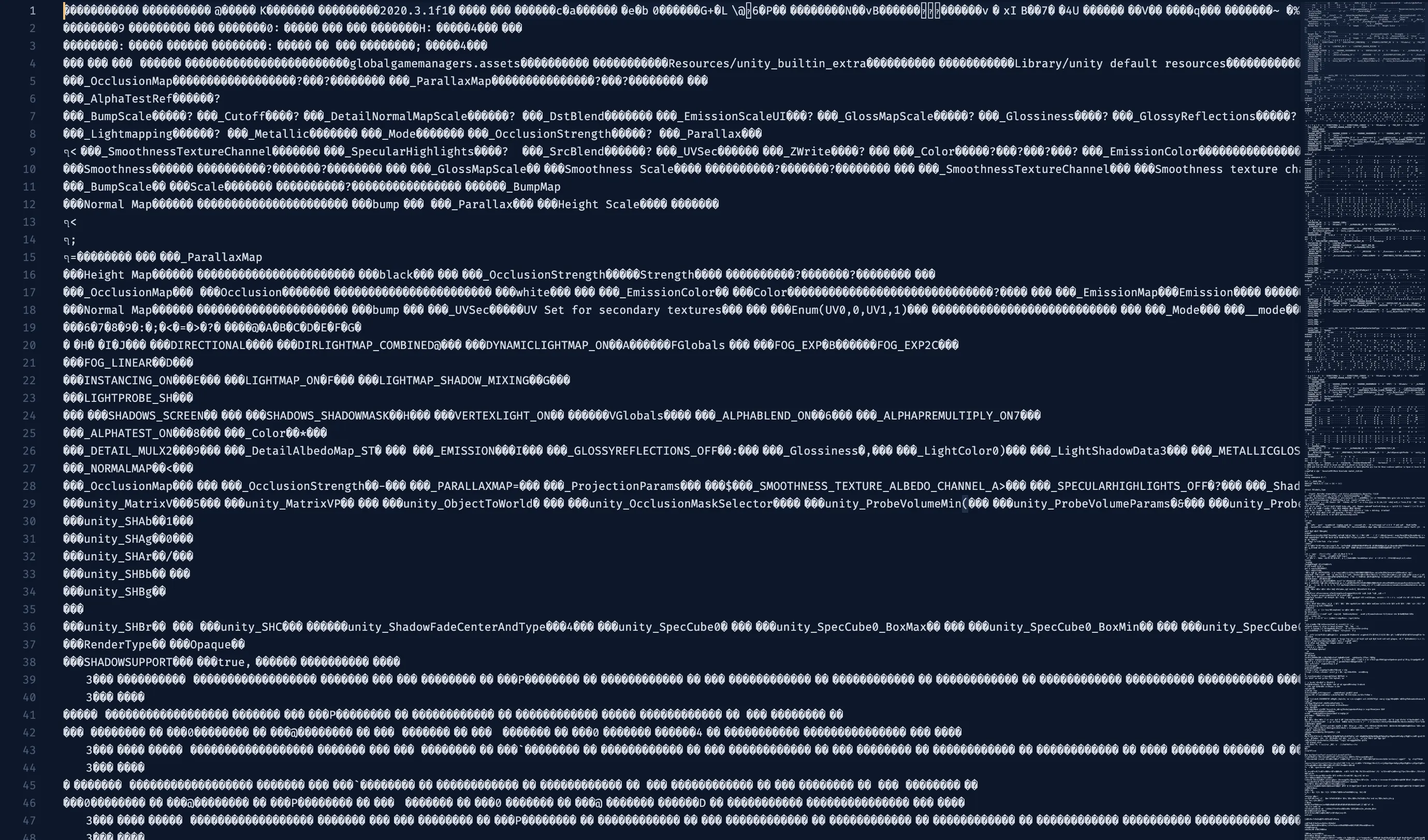 Screenshot of a resource file opened in text editor